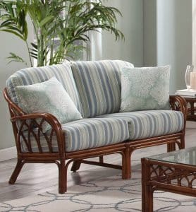 Edgewater Rattan Loveseat Model 914-019 Made in the USA by Braxton Culler