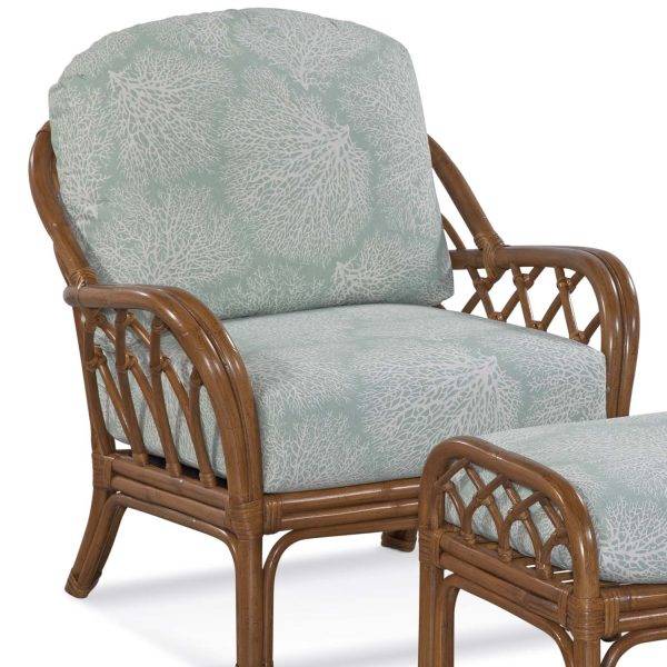 Edgewater Rattan Arm Chair Model 914-001 Made in the USA by Braxton Culler