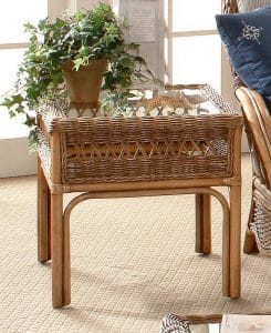 Everglade Rattan End Table Model 907-071 Made in the USA by Braxton Culler