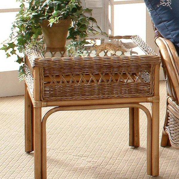 Everglade Rattan End Table Model 907-071 Made in the USA by Braxton Culler