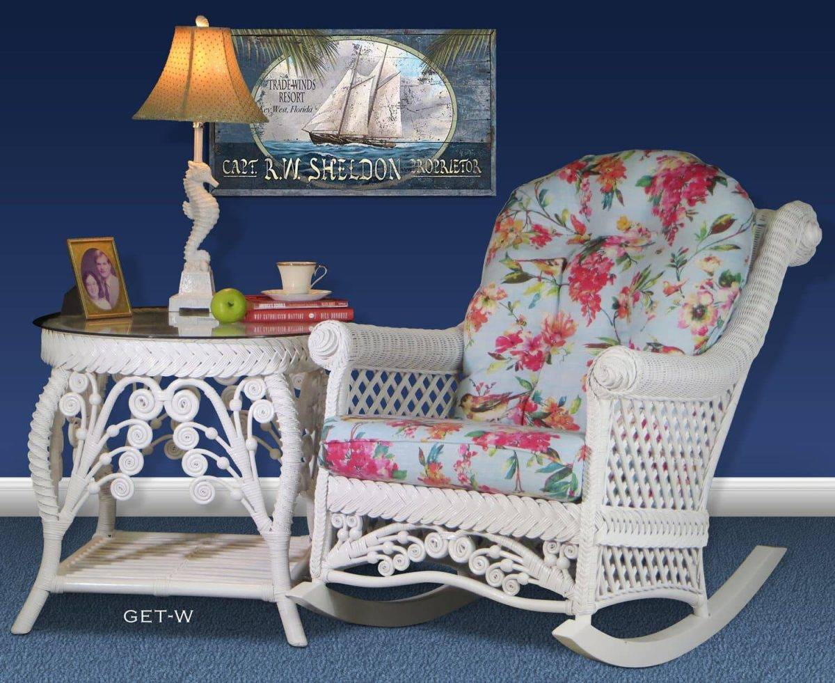 gazebo white rocking chair