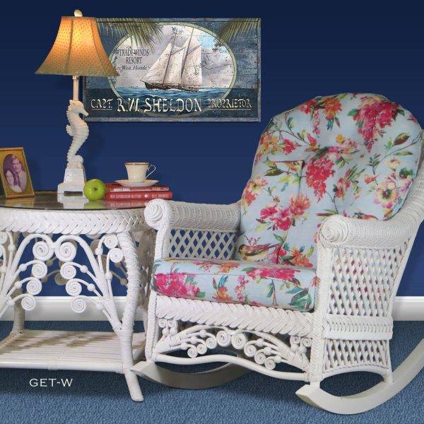 gazebo white rocking chair