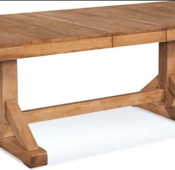 Hues Solid Rubberwood Extension Dining Table to 84 Inches Model 1062-E76 Made in the USA by Braxton Culler