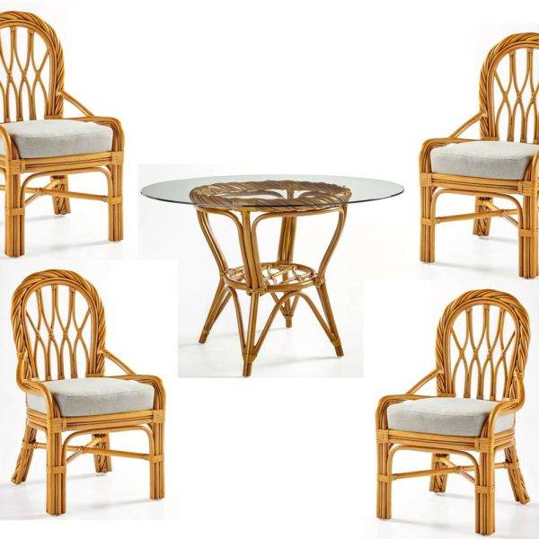 New Twist Round Dining Set with Side Chairs