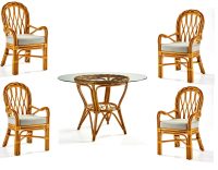 New Twist Round Dining Set with 4 Arm Chairs
