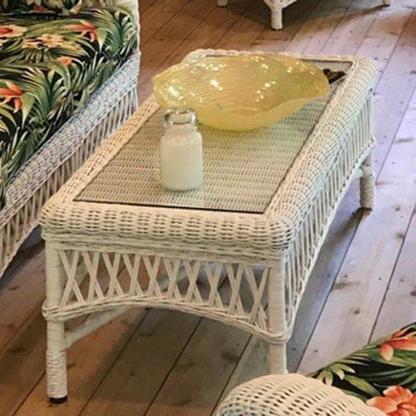 Old Nassau Wicker Living Room Coffee Table from Classic Rattan Model 9244G