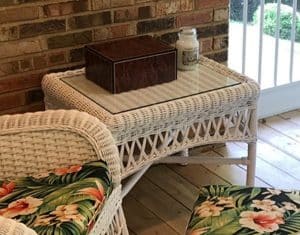 Old Nassau Wicker Living Room End Table from Classic Rattan Model 9243G
