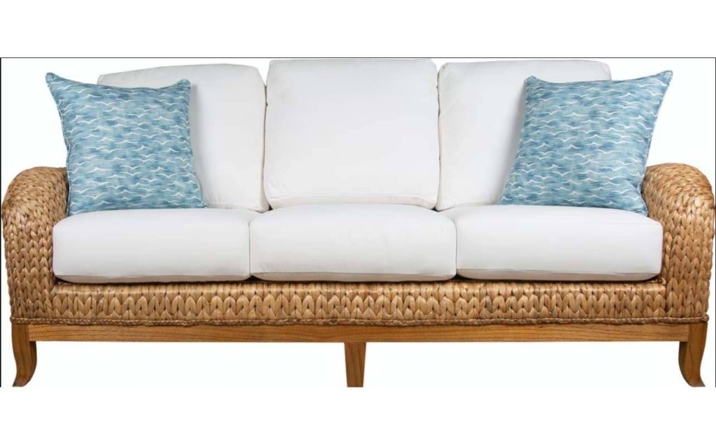 Camdyn outdoor wood discount and wicker sofa