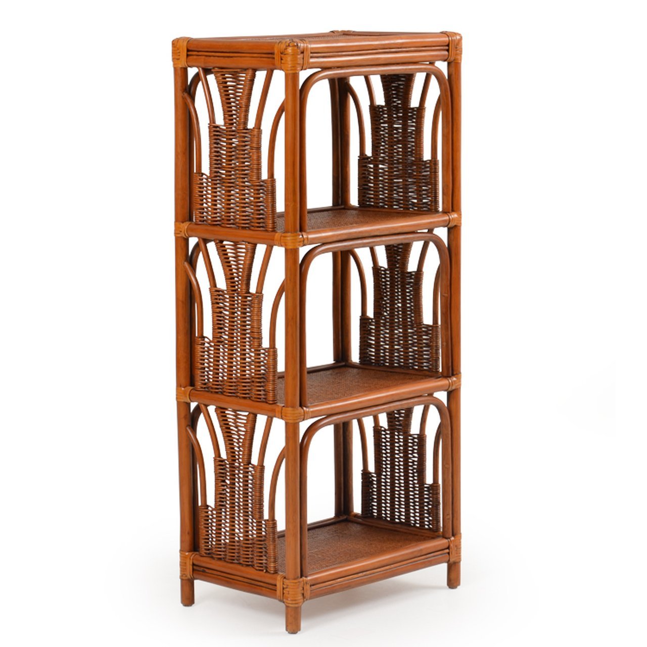 Vintage Rattan Wrapped Etagere/Bookcase – Tossed