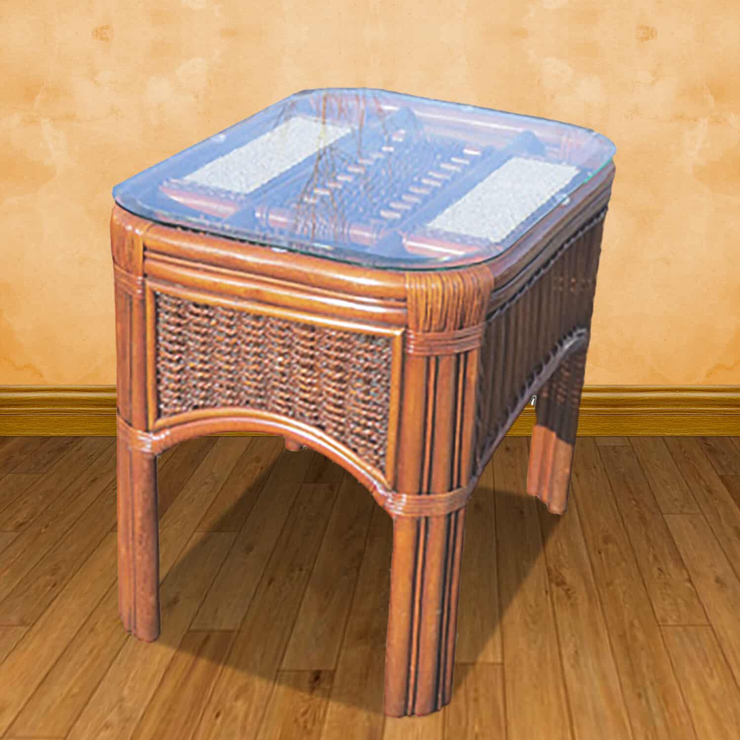 seascape end table in brownwash stain