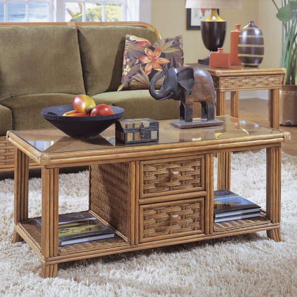 Somerset Rattan Coffee Table Model 953-072 by Braxton Culler