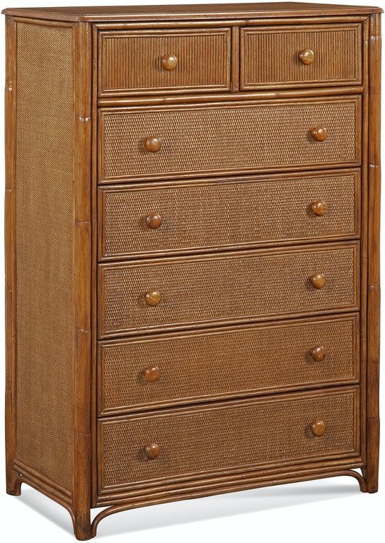 Summer Retreat Wicker and Rattan 7 Drawer Upright Chest Model 818-036 by Braxton Culler