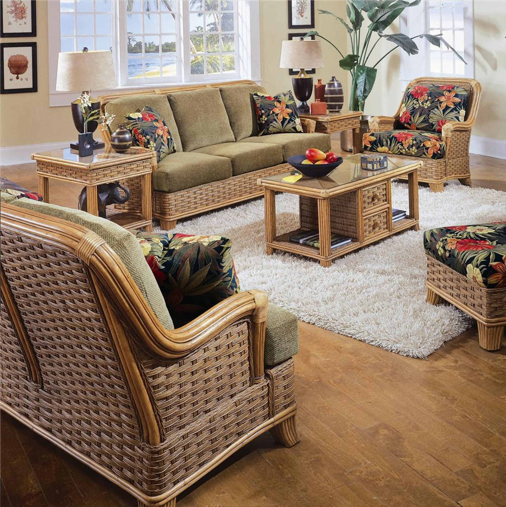 Somerset Rattan 5 Pc Living Room Set Model 953 By Braxton Culler Free Shipping