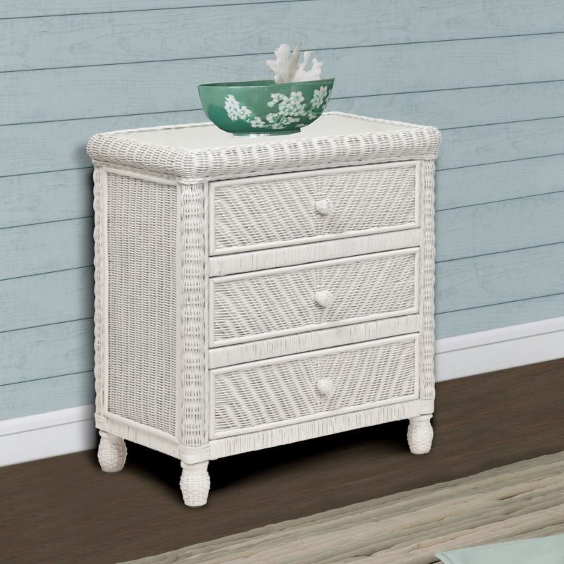 Household Essentials Seagrass, Rattan 3 Drawer Unit