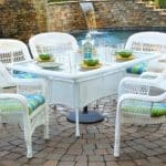 Portside white outdoor dining set