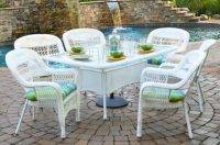 Portside white outdoor dining set