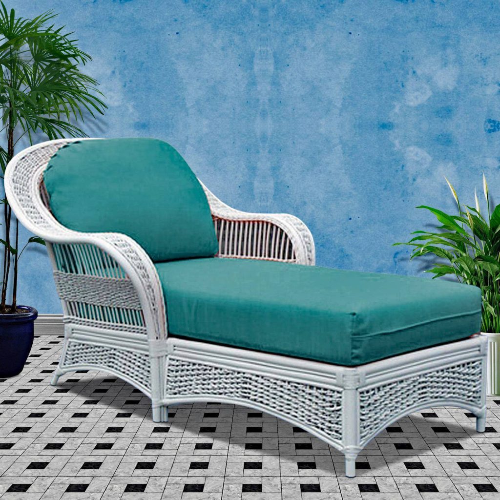 Regatta Living Room White Chaise Lounge Model RCL from Spice Island Wicker