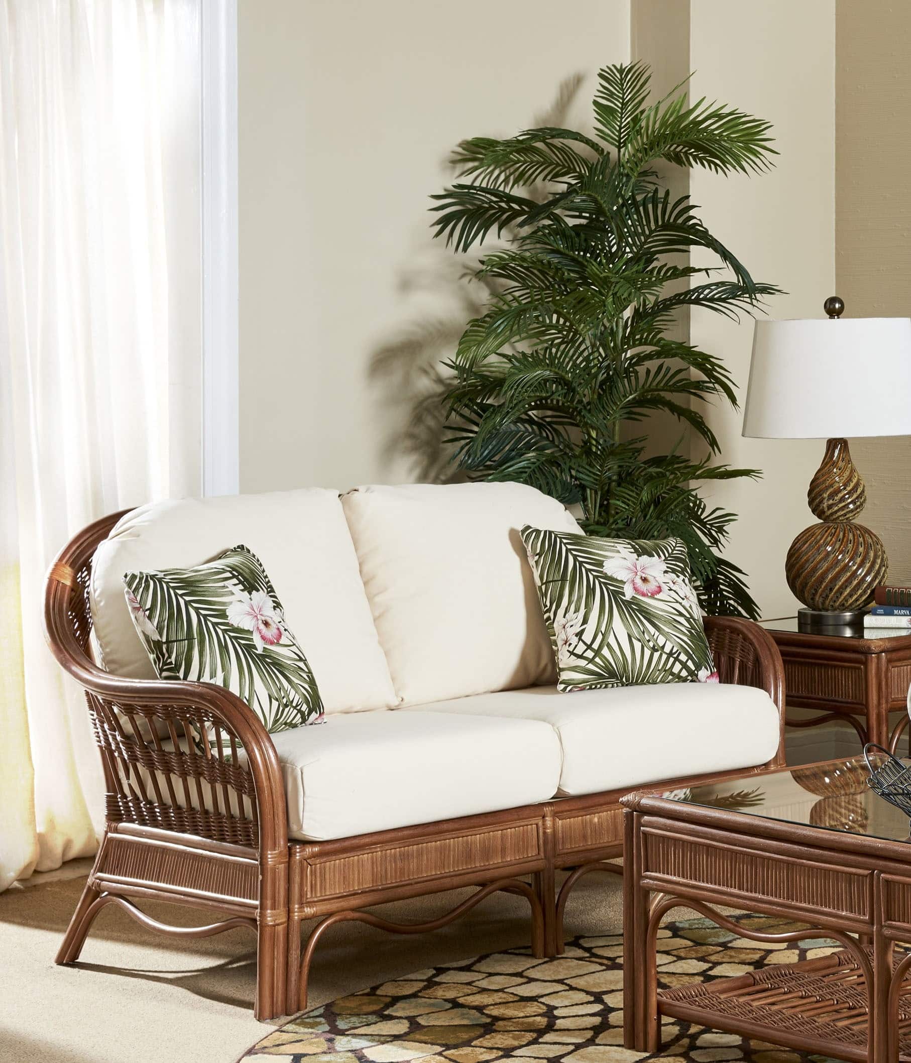 Bermuda Pecan Loveseat by South Sea Rattan Model 1402