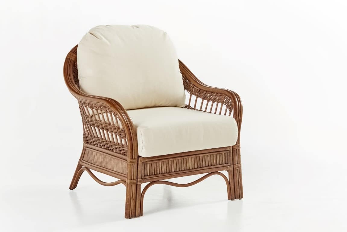 Rattan or Wicker Chair Cushions Denton or Linen Seat Cushion Linen