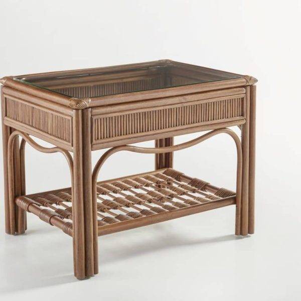 Bermuda Indoor Pecan End Table by South Sea Rattan Model 1443