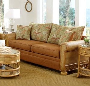 Aruba Rattan and Wicker Sofa by Stanley Chair Model 229
