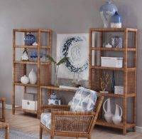 Pine Isle Rattan and Wicker 3 Pc Etagere Bookcase Media Set Model 1023-073-078 Made in the USA by Braxton Culler