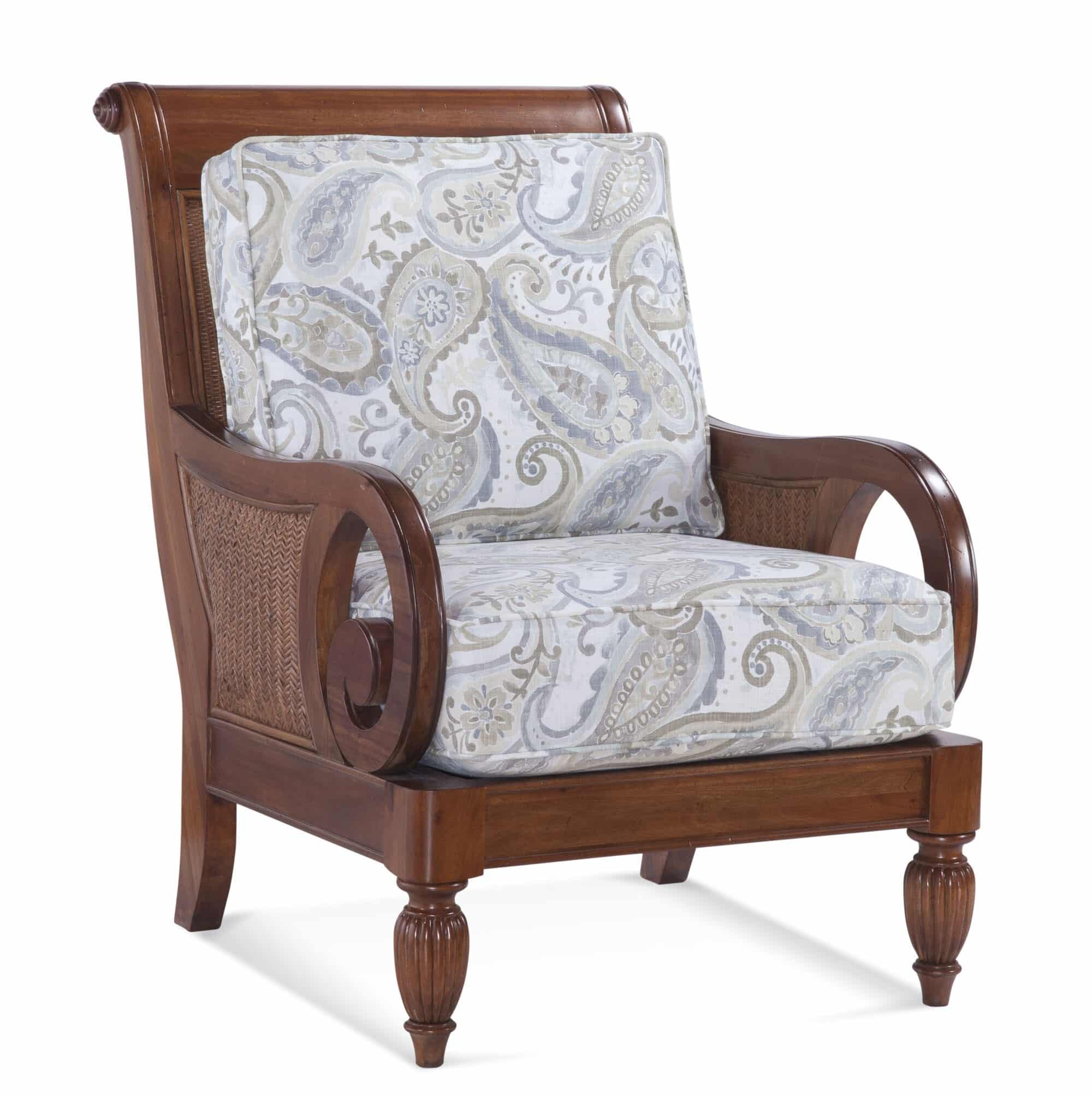 Grand View Solid Wood and Wicker Accent Chair Model 934-001 by Braxton Culler