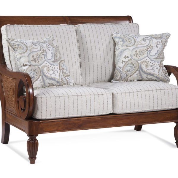Grand View Solid Wood and Wicker Loveseat Model 934-019 by Braxton Culler