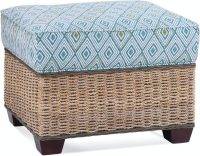 Monterey Handwoven Rattan and Wicker Ottoman Model 2060-009 Made in the USA by Braxton Culler