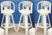 3 white barstools in showroom