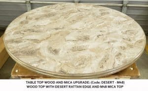 Mica and Wood Table Tops