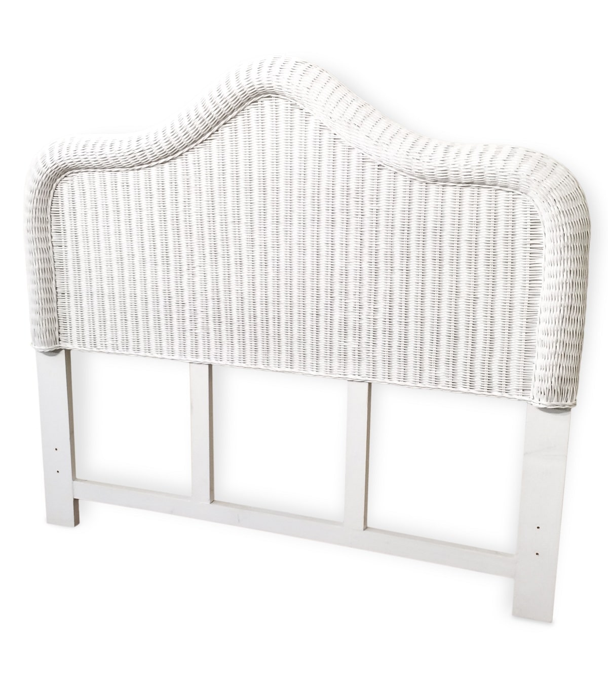 White wicker store twin headboard