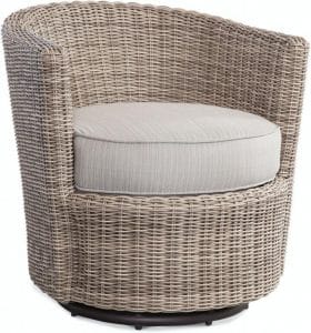 Paradise Bay Outdoor Patio (Nice enough for Indoor) Wicker Rattan Swivel Chair Model 486-005 Made in the USA by Braxton Culler – FREE SHIPPING