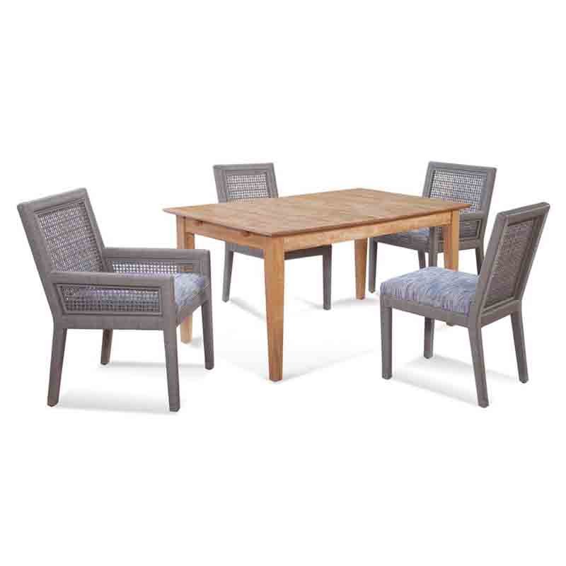 Pine Isle Rattan and Wicker 5 Pc Rectangle Dining Set Model 1023-028-1067 Made in the USA by Braxton Culler