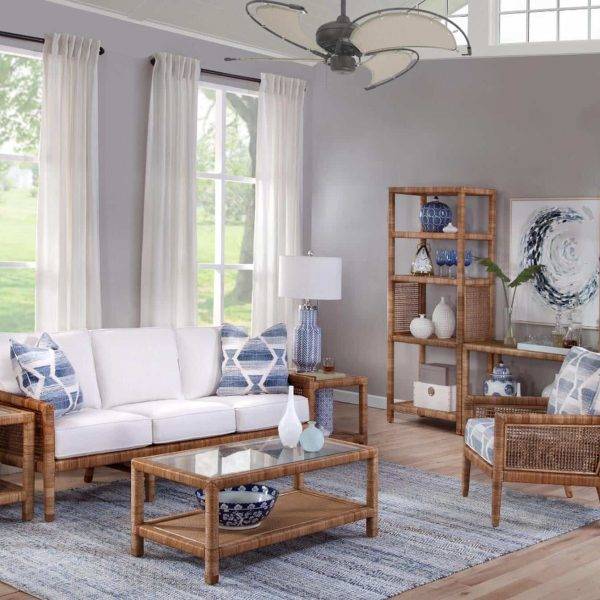 Pine Isle Rattan and Wicker 5 Pc Living Room Set Model 1023-SET Made in the USA by Braxton Culler