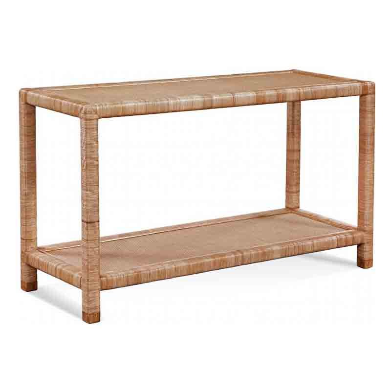 Pine Isle Rattan and Wicker Sofa Console Table Model 1023-073 Made in the USA by Braxton Culler