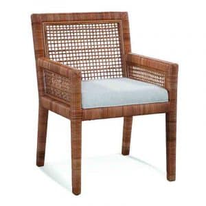 Pine Isle Dining Arm Chairs made of Indoor Wood and Wicker – Model 1023-029