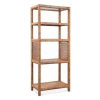 Pine Isle Rattan and Wicker Etagere Bookcase Model 1023-078 Made in the USA by Braxton Culler