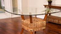 squared round glass top for dining tables