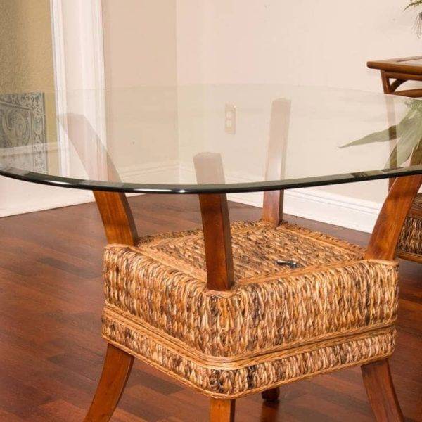 squared round glass top for dining tables