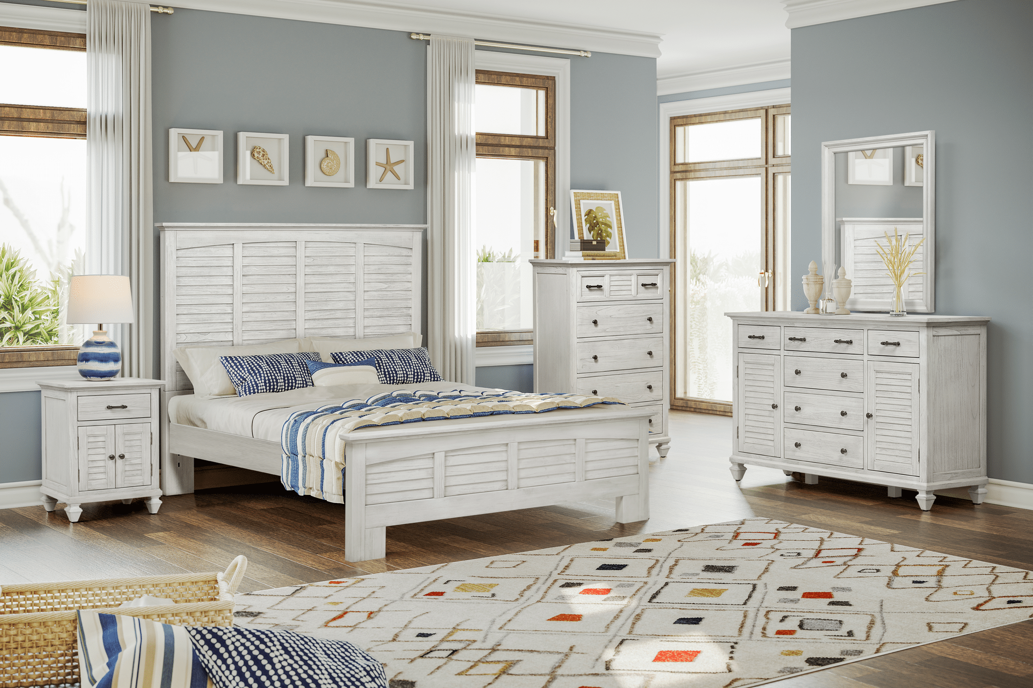 FLEMING White Clearance Bedroom Set