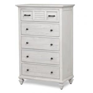 Surfside Weathered White 5 Drw Chest B27736-WW By Seawinds Trading