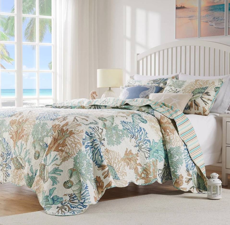 Beach Club Ultrasoft Reversible Quilt Set – Free Shipping - American Rattan