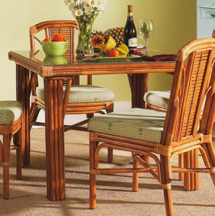 Rattan square table set hot sale