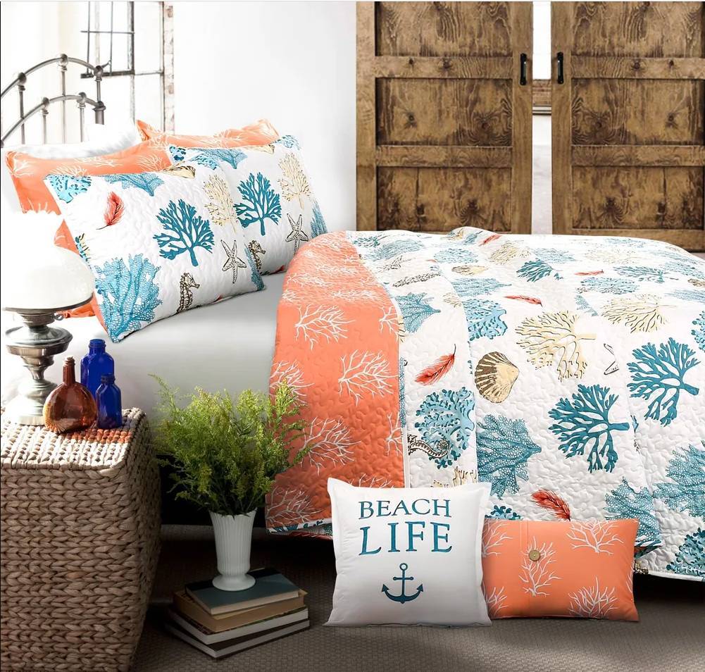 Beach Club Ultrasoft Reversible Quilt Set – Free Shipping