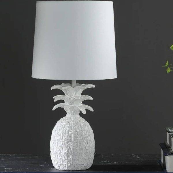 Coastal White Pineapple Table Lamp – FREE SHIPPING