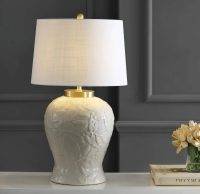 Sagwah Coastal White Palm Leaf Table Lamp – FREE SHIPPING