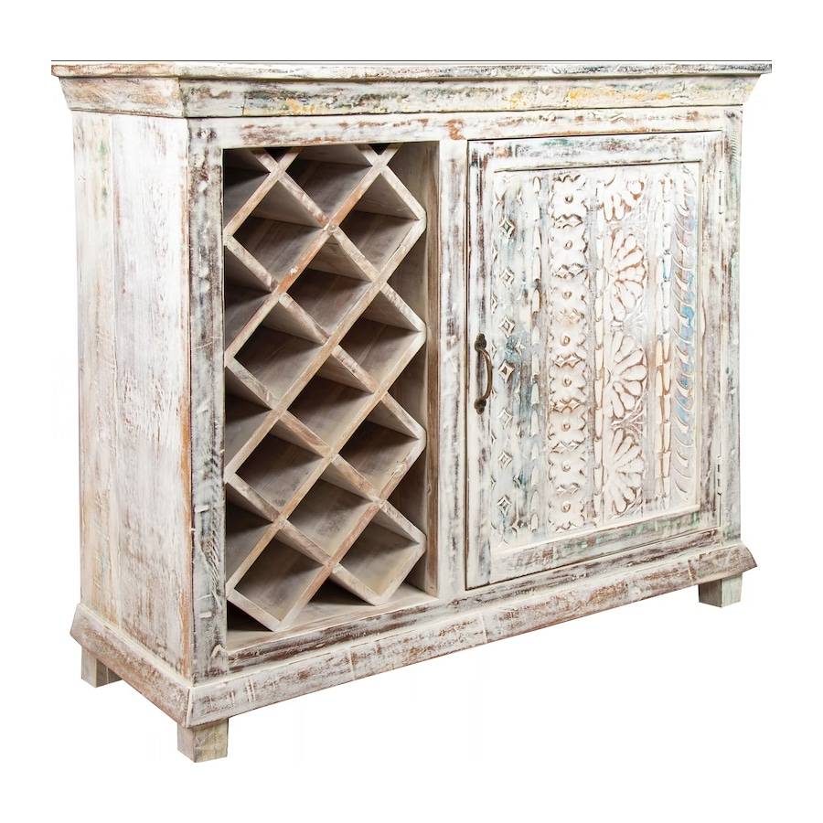 Creekwood Dining Room Wine Cabinet in Distressed Finish IN6026 by Capris Furniture