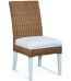 Farm House Dining Side Chairs with Havana Wicker and White Legs