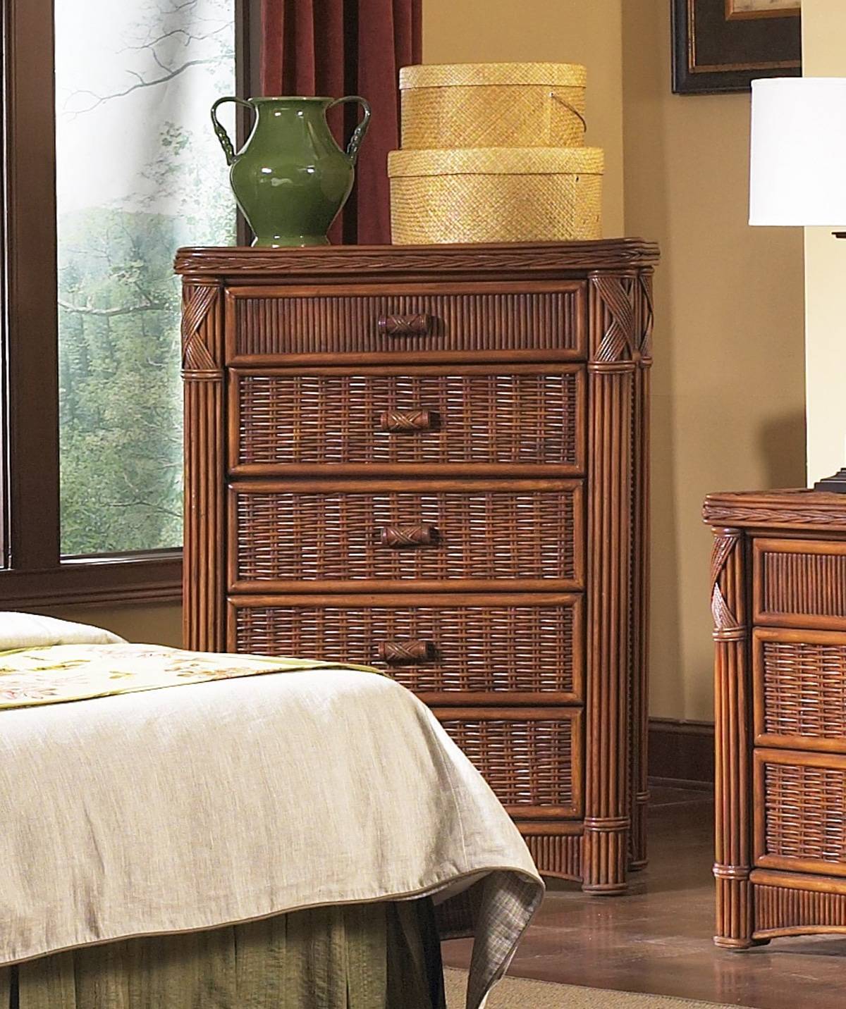 Wicker chest outlet of drawers